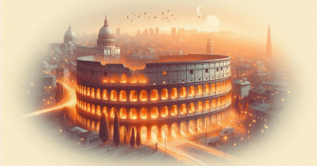 illustrazione tenue del Colosseo